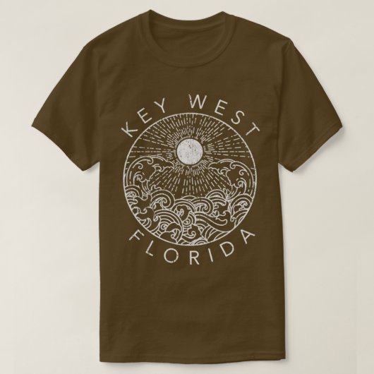 Key West Beach Florida Vacation Ocean Retro Souven T-shirt (Design voorkant)