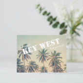 Key West Beach Palm Tree Bewaar de data Briefkaart (Staand voorkant)
