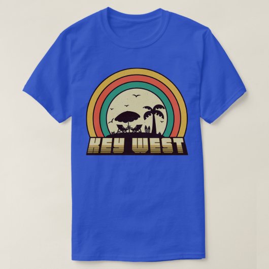 Key West Beach retro zonsondergang stijl T-shirt (Design voorkant)