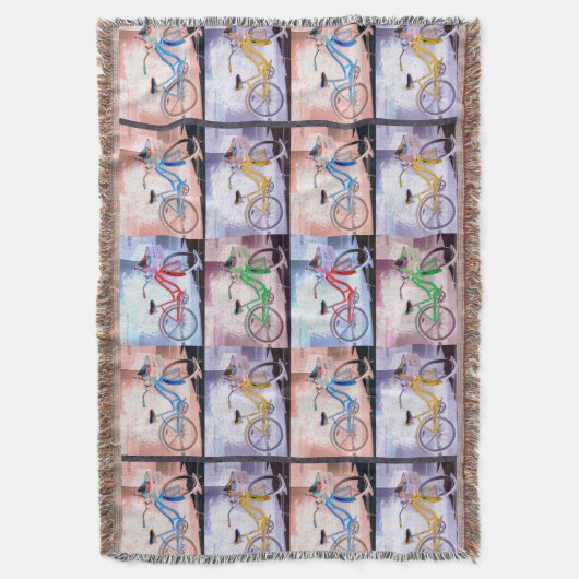 Key West Bicycle Pattern Deken (Voorkant Verticaal)