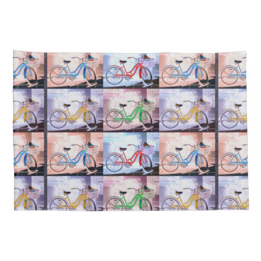 Key West Bicycle Pattern Kussensloop (Achterkant-Rechts)