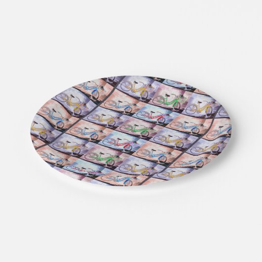 Key West Bicycle Pattern Papieren Bordje (Gekanteld)