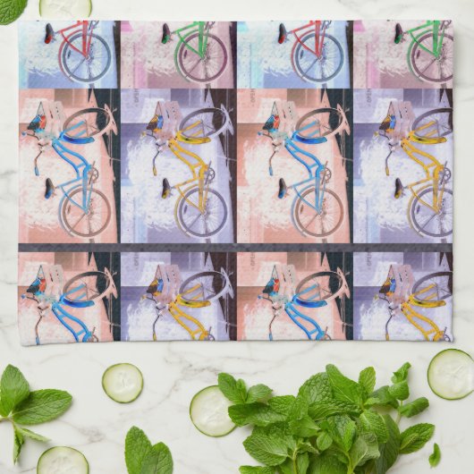 Key West Bicycle Pattern Theedoek (Gevouwen)