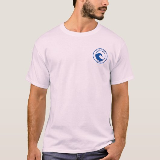 Key West Blue Ocean Wave Circle Design T-shirt (Voorkant)