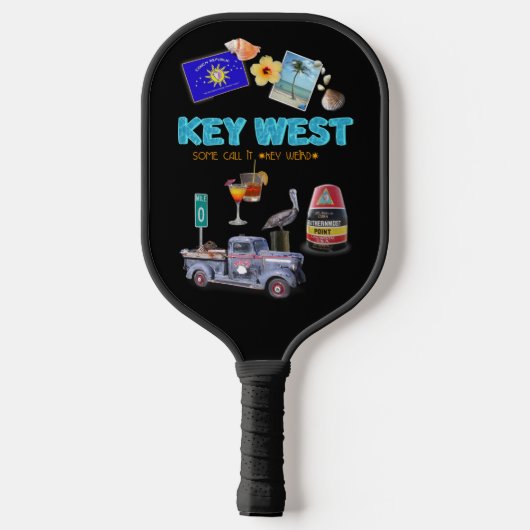 Key West Collage Pickleball Paddle (Achterkant)
