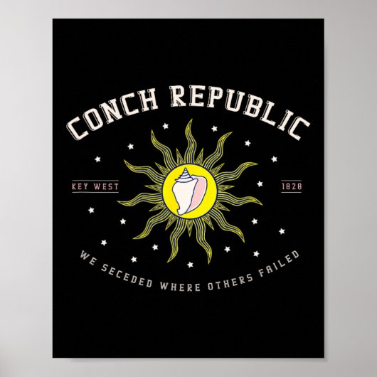 Key West Conch Republic Florida Duikvisserij Cadea Poster (Voorkant)