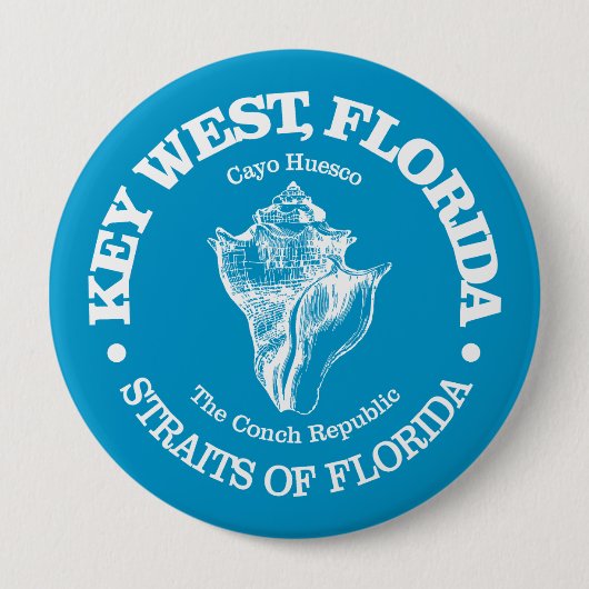 Key West (conch) Ronde Button 4,0 Cm (Voorkant)