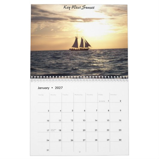 Key West- en Key Largo Kalender (Jan 2027)