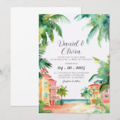 Key West FL Aquarel Bruiloft Kaart (Voorkant / Achterkant)
