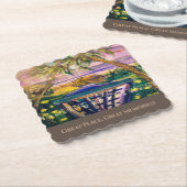 Key West, FL Memory Tip of Travel Kartonnen Onderzetters (Gebogen)