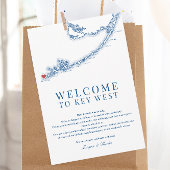 Key West FL Navy Blue Wedding Welkomstroute Bedankkaart
