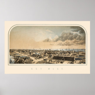 Key West FL Panoramic Map 1855 Poster