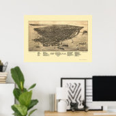 Key West, FL Panoramic Map - 1884 Poster (Thuiskantoor)
