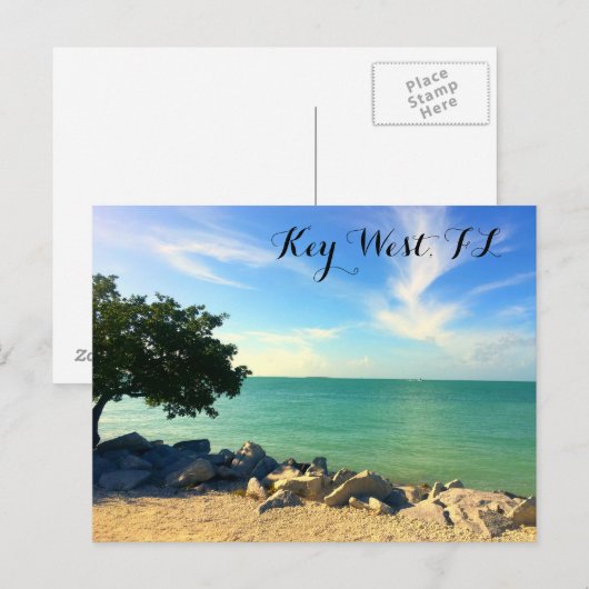 Key West, FL Rocky Shore Briefkaart (Voorkant / Achterkant)