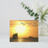 Key West, FL Sailboat Sunset Briefkaart (Staand voorkant)