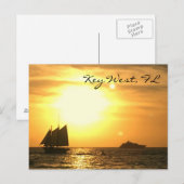 Key West, FL Sailboat Sunset Briefkaart (Voorkant / Achterkant)
