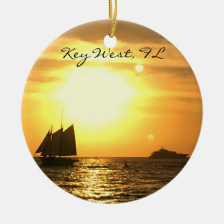 Key West, FL Sailboat Sunset Keramisch Ornament