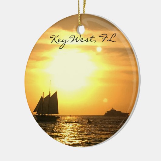 Key West, FL Sailboat Sunset Keramisch Ornament (Links)