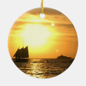 Key West, FL Sailboat Sunset Keramisch Ornament (Achterkant)