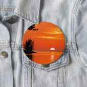 Key West, FL Zonsondergang Ronde Button 4,0 Cm (In situ)