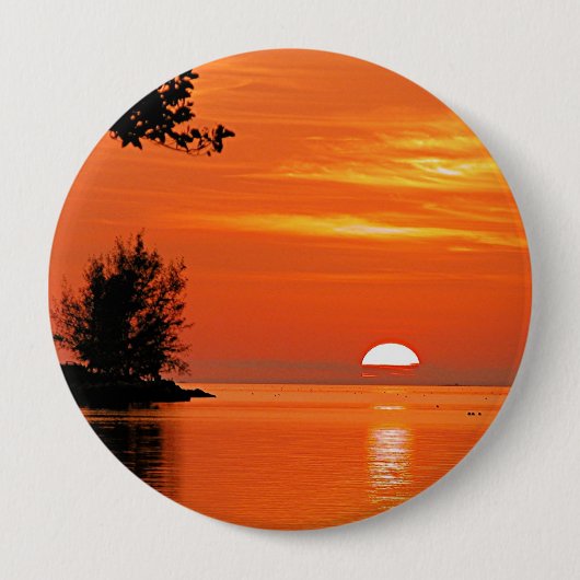 Key West, FL Zonsondergang Ronde Button 4,0 Cm (Voorkant)
