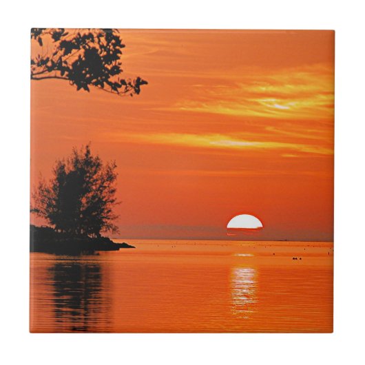 Key West, FL Zonsondergang Tegeltje (Voorkant)