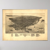 Key West Florida 1884 Panoramic Map Poster (Voorkant)
