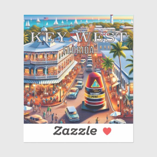 Key West Florida 3 inch Vinyl Sticker (Vel)
