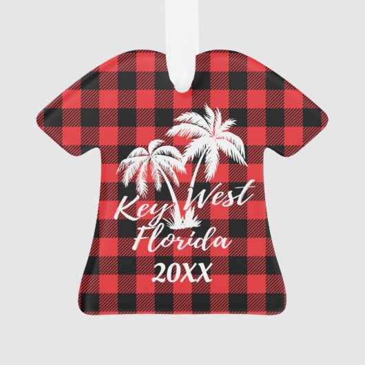 Key West Florida Beach Palm Trees gepersonaliseerd Ornament (achterkant)
