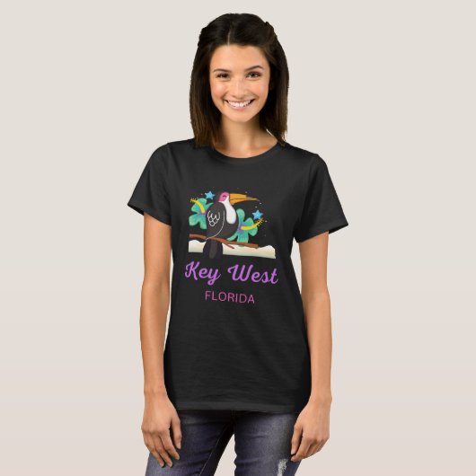 Key West Florida Beach Toucan T-shirt (Voorkant volledig)