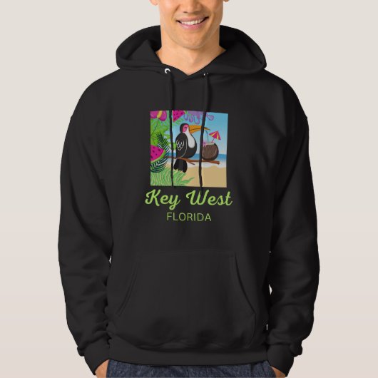 Key West Florida Beach Vacation Toucan Trip Matchi Hoodie (Voorkant)