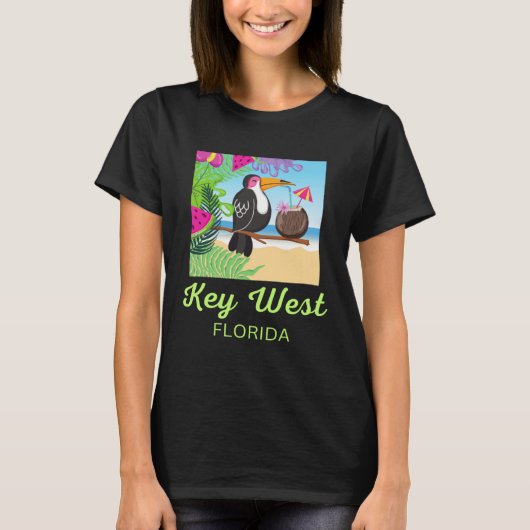 Key West Florida Beach Vacation Toucan Trip Matchi T-shirt (Voorkant)