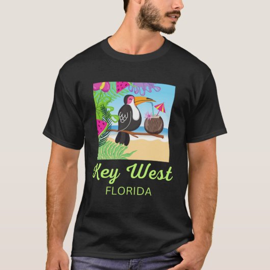 Key West Florida Beach Vacation Toucan Trip Matchi T-shirt (Voorkant)