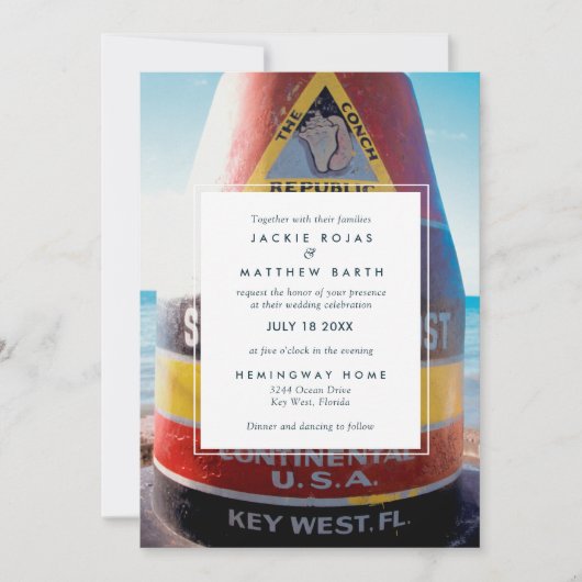 Key West Florida Beach Wedding Kaart (Voorkant)