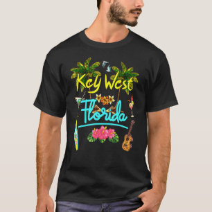 Key West Florida Beach Zomer Palm Surf Zon Set Pa T-shirt