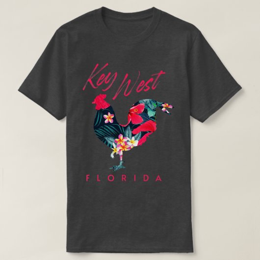 Key West Florida Chicken Lover Flower Hibiscus Sou T-shirt (Design voorkant)