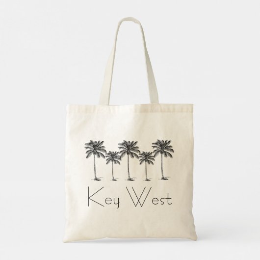 Key West Florida Coconut Palm Tree Patroon Tote Bag (Achterkant)