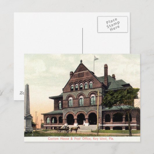 Key West Florida Custom House  Briefkaart (Voorkant / Achterkant)
