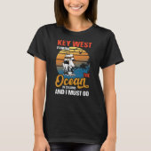 Key West Florida de oceaan noemt Retro T-shirt (Voorkant)