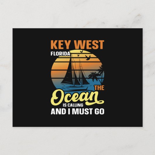 Key West florida de oceaan roept en ik moet Briefkaart (Voorkant)