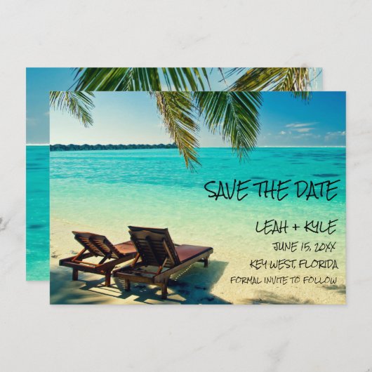 Key West, Florida Destination Wedding Save The Date (Voorkant / Achterkant)