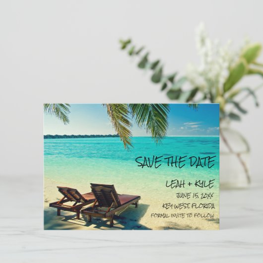 Key West, Florida Destination Wedding Save The Date (Staand voorkant)