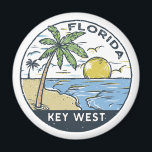 Key West Florida  embleem Magneet<br><div class="desc">Key West vector art ontwerp. Key West is een eilandstad in de Verenigde Staten en maakt deel uit van de Florida Keys-archipel.</div>
