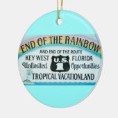 Key West Florida End of the Rainbow Sign Ornament (Links)