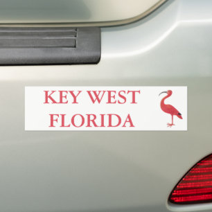 KEY WEST FLORIDA Flamingo Bumpersticker