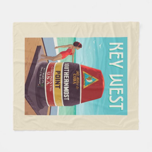 Key West | Florida Fleece Deken (Voorkant (Horizontaal))