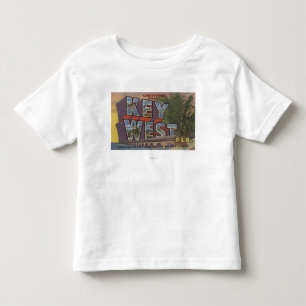 Key West, Florida - Grote Letter-scènes Kinder Shirts
