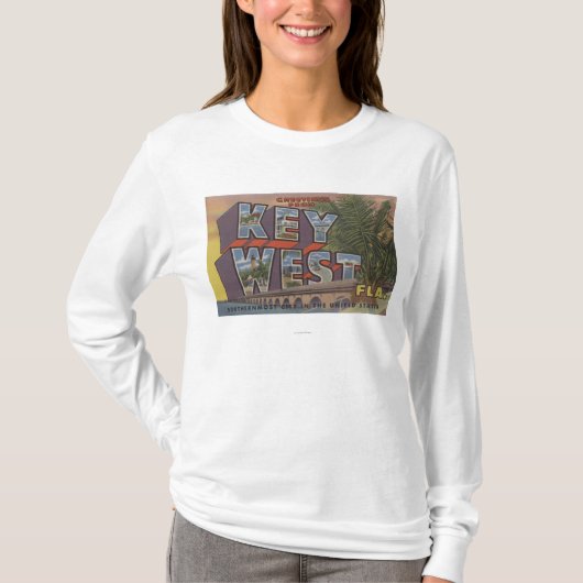 Key West, Florida - Grote Letter-scènes T-shirt (Voorkant)