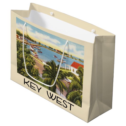 Key West Florida Harbour Groot Cadeauzakje (Voorkant Gekanteld)