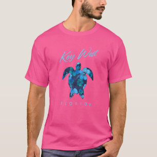 Key West Florida Hibiscus Flower Zee Turtle Souve T-shirt